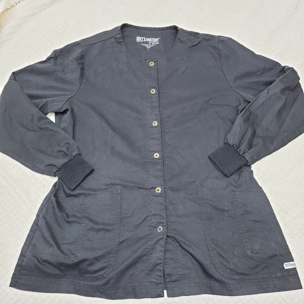 Grey's Anatomy Pocket Black Jacket with Snaps Size L